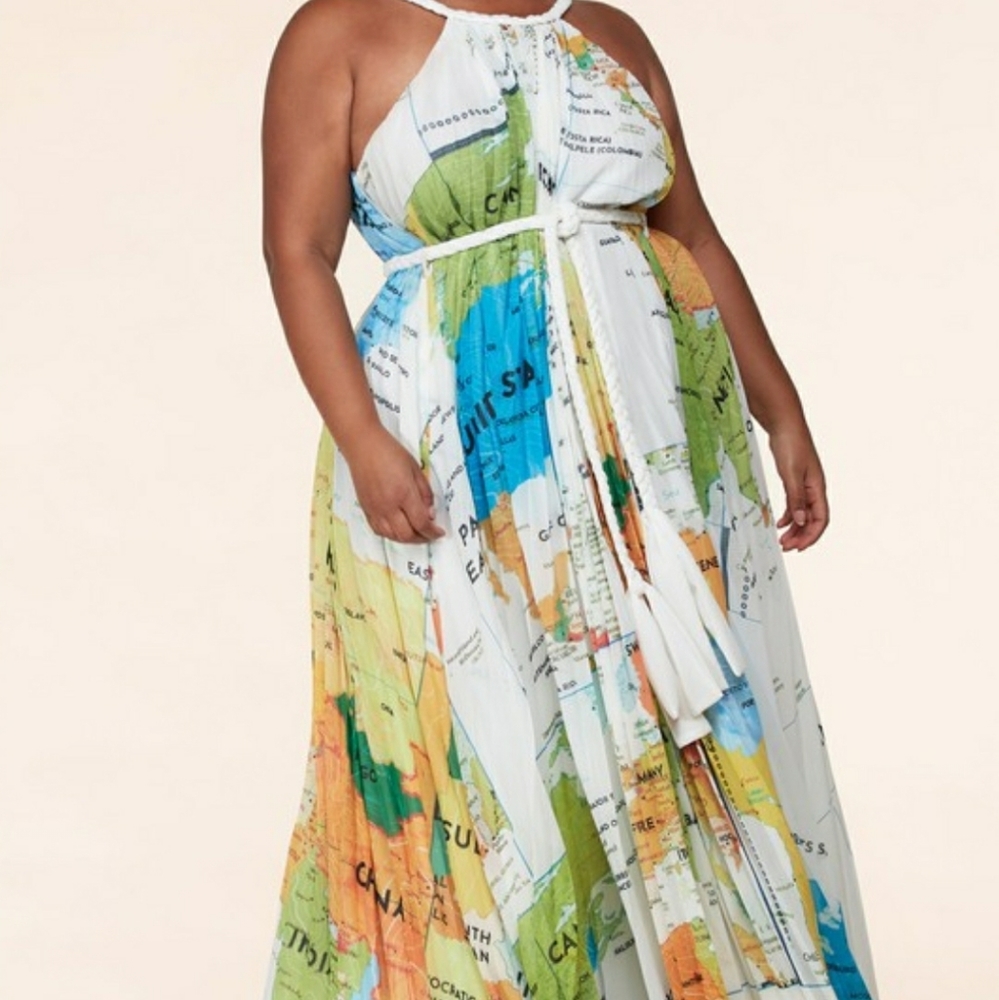 SELLING FAST‼️World Map Print Maxi Dress - Picture 10 of 16